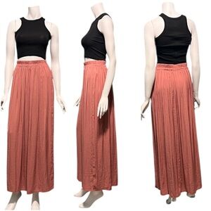 NWOT Forever 21 Contemporary Mauve Pink Billowy Lightweight Maxi Skirt XS